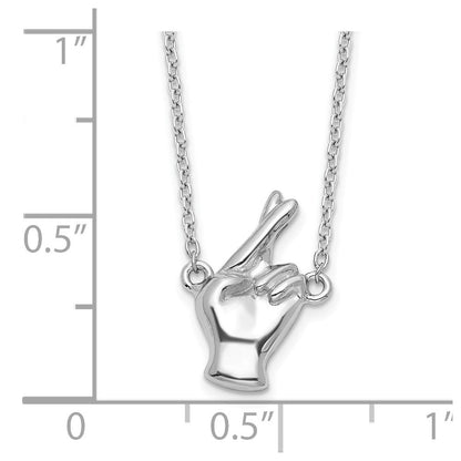 Sterlingsilber Rhodiniert Fingers Crossed Halskette