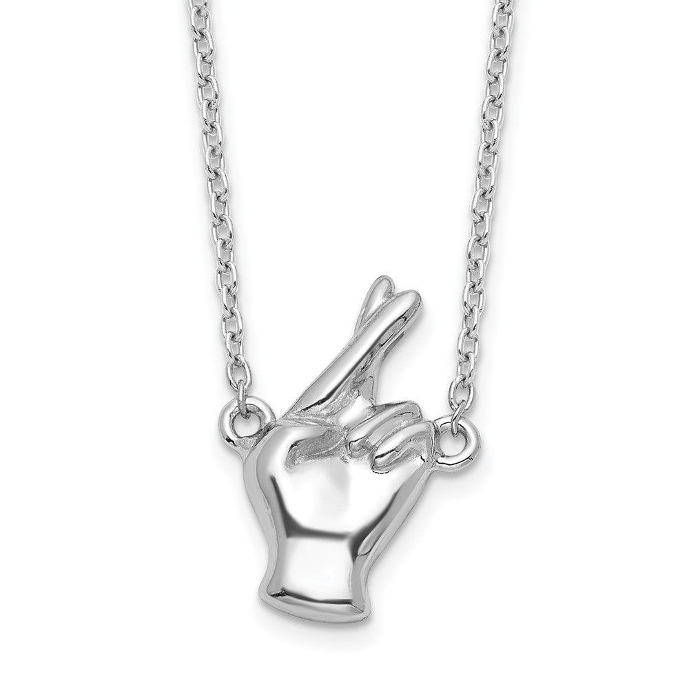 Sterlingsilber Rhodiniert Fingers Crossed Halskette