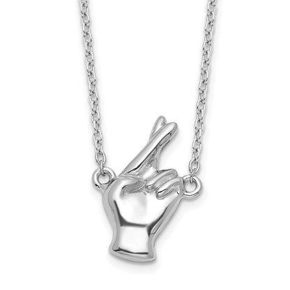 Sterlingsilber Rhodiniert Fingers Crossed Halskette
