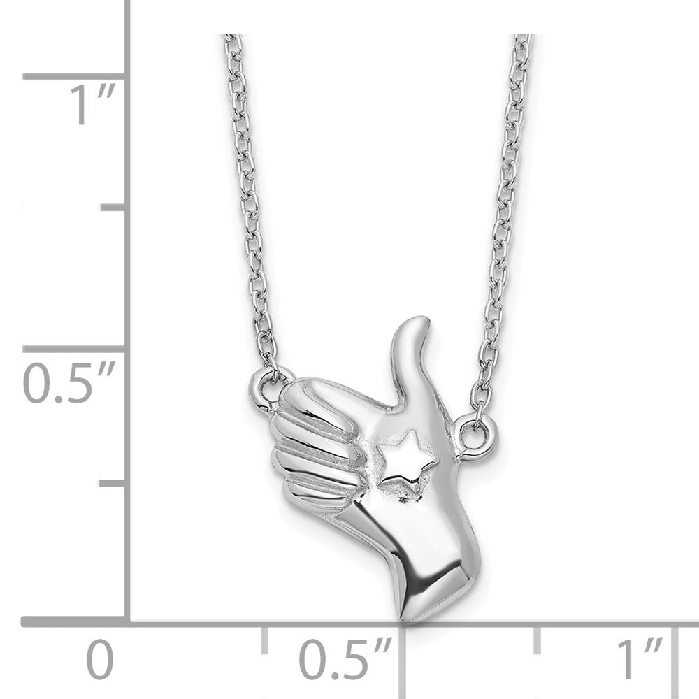 Sterlingsilber Rhodiniert Thumbs Up Halskette