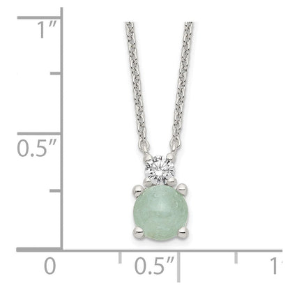 Sterlingsilber Licht Blau Quartzite & Zirkonia Halskette