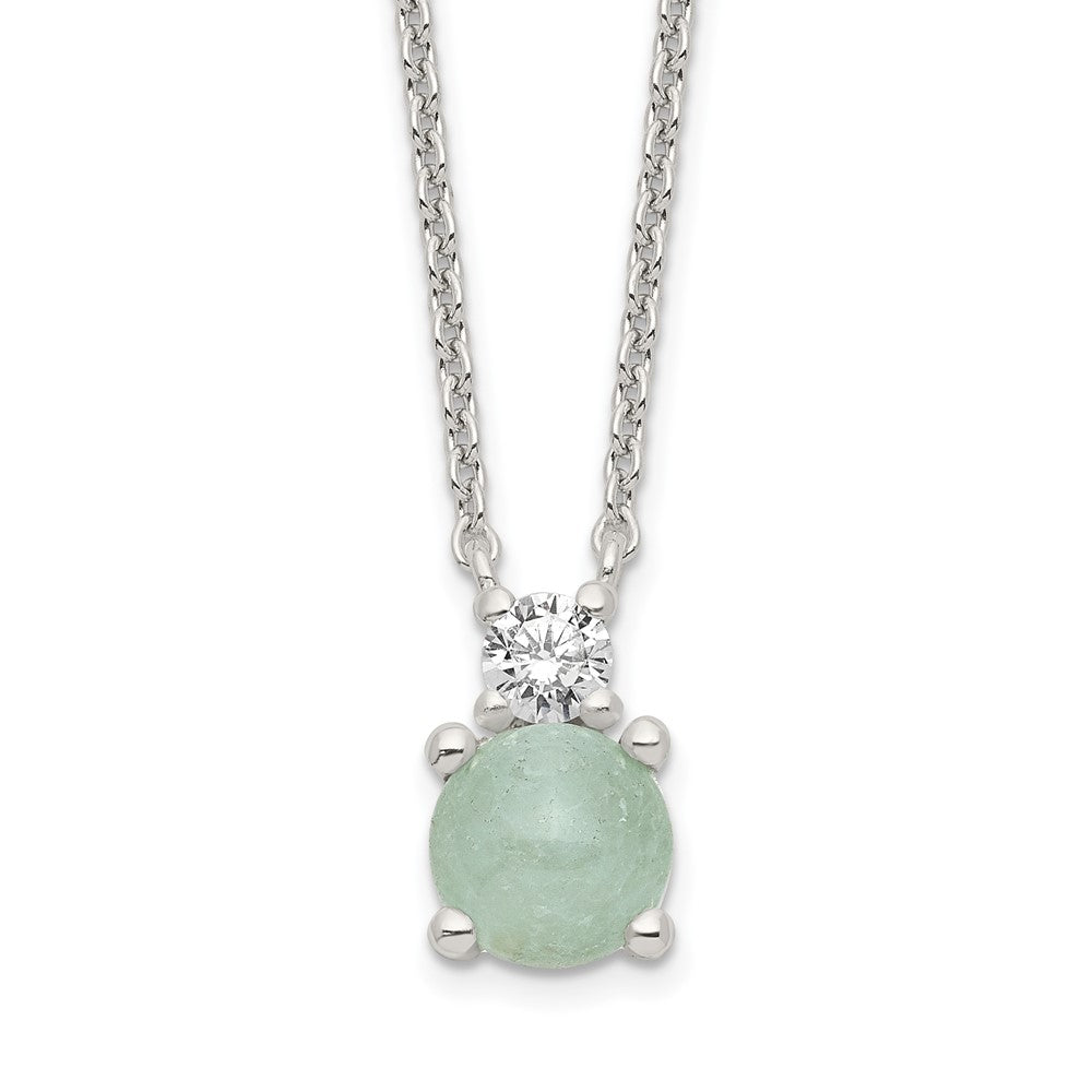 Sterlingsilber Licht Blau Quartzite & Zirkonia Halskette