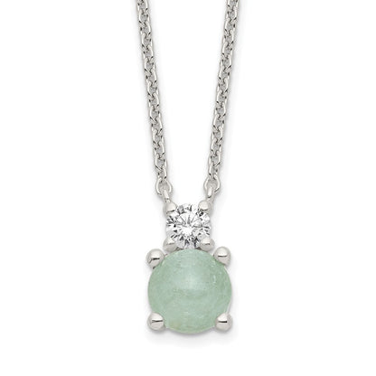 Sterlingsilber Licht Blau Quartzite & Zirkonia Halskette