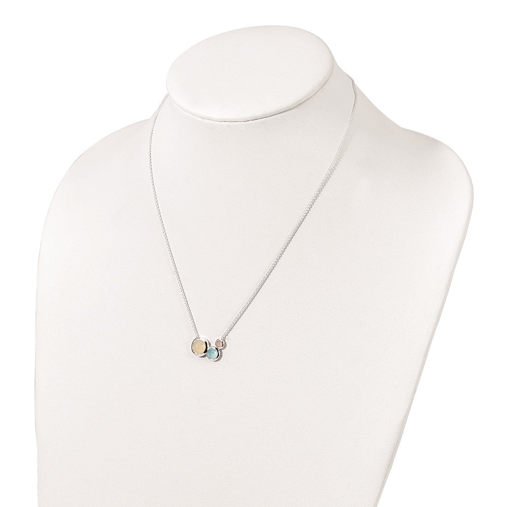 Sterlingsilber Mehrfarbig Chalcedony Halskette