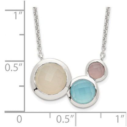 Sterlingsilber Mehrfarbig Chalcedony Halskette