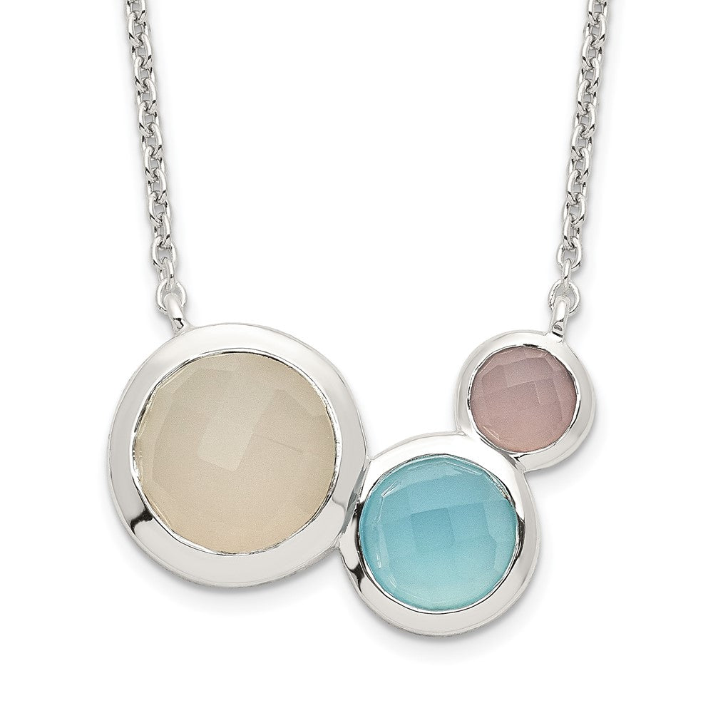 Sterlingsilber Mehrfarbig Chalcedony Halskette