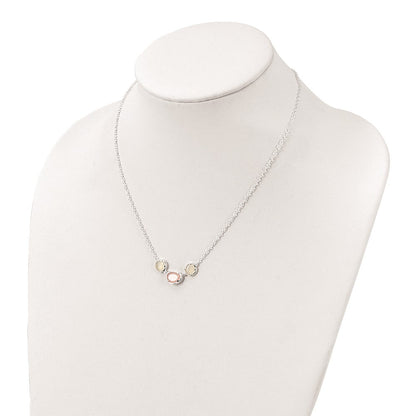 Sterlingsilber Weiß & Rosa Chalcedony Halskette