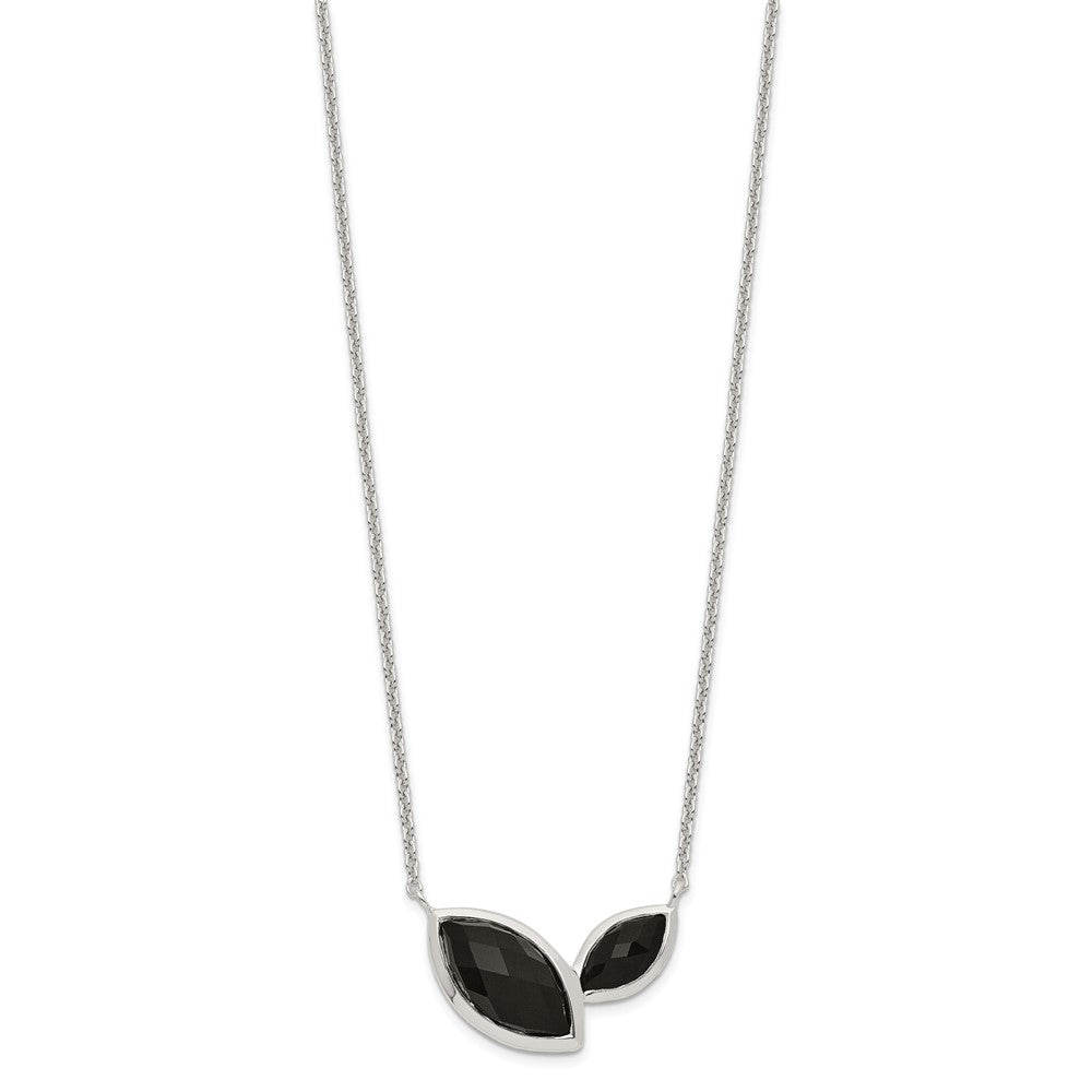 Sterlingsilber Facettiert Onyx Halskette