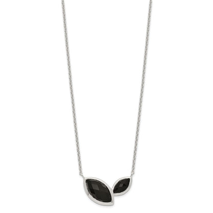 Sterlingsilber Facettiert Onyx Halskette