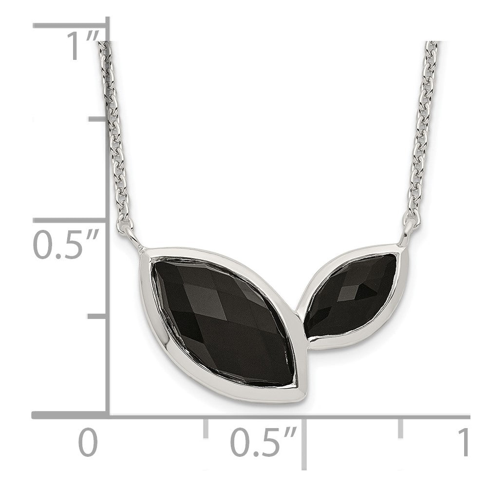 Sterlingsilber Facettiert Onyx Halskette