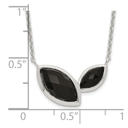 Sterlingsilber Facettiert Onyx Halskette