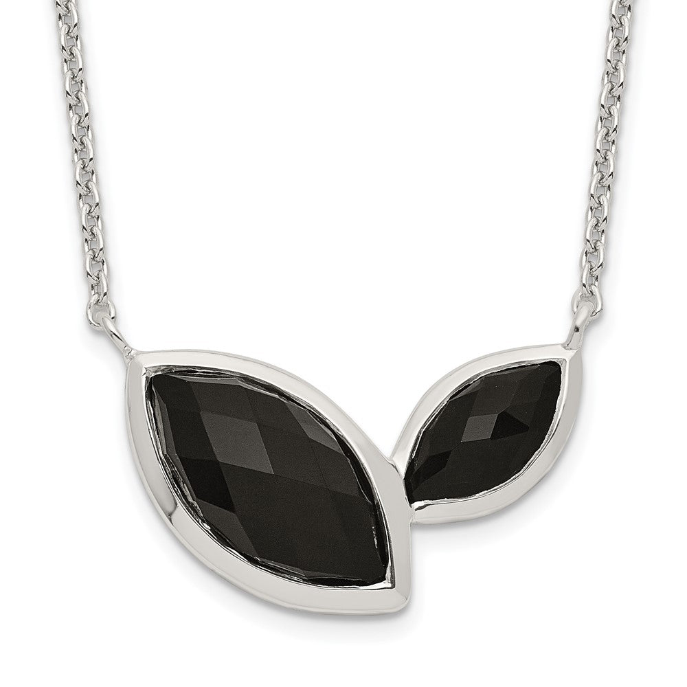 Sterlingsilber Facettiert Onyx Halskette
