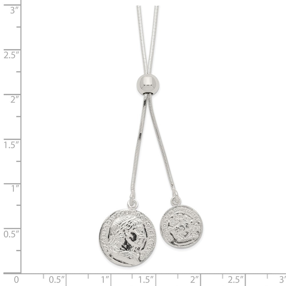 Sterlingsilber Poliert Medallion Verstellbar Halskette