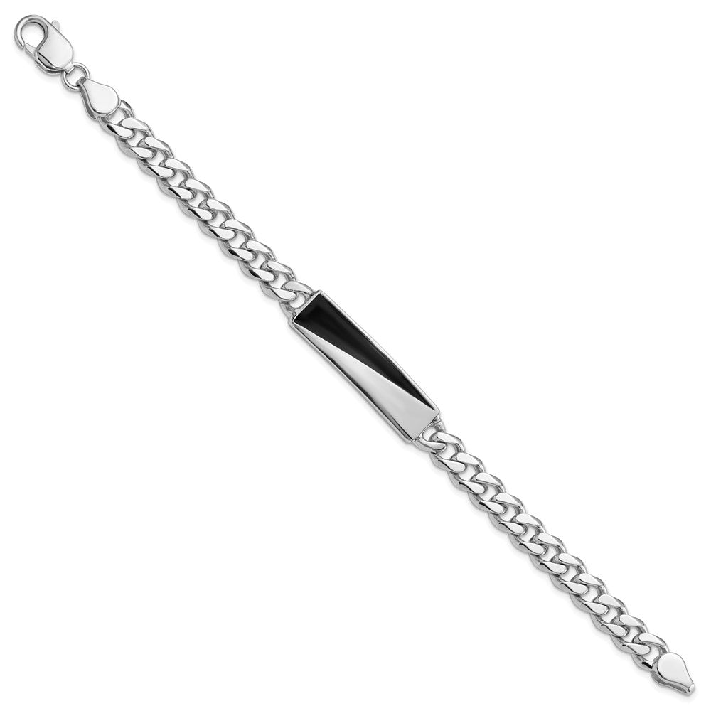 Sterlingsilber Rhodiniert Emailliert Stab Herren 8 Zoll Armband