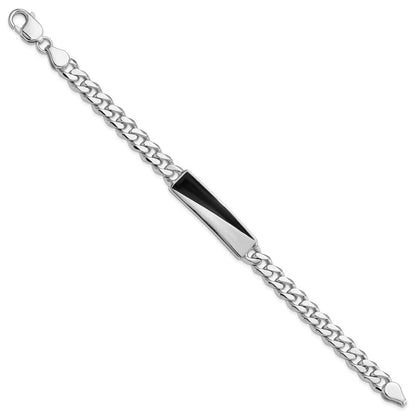 Sterlingsilber Rhodiniert Emailliert Stab Herren 8 Zoll Armband