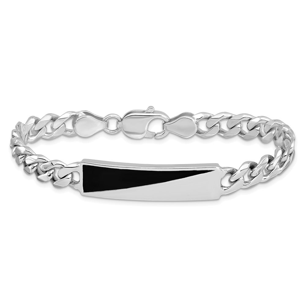 Sterlingsilber Rhodiniert Emailliert Stab Herren 8 Zoll Armband