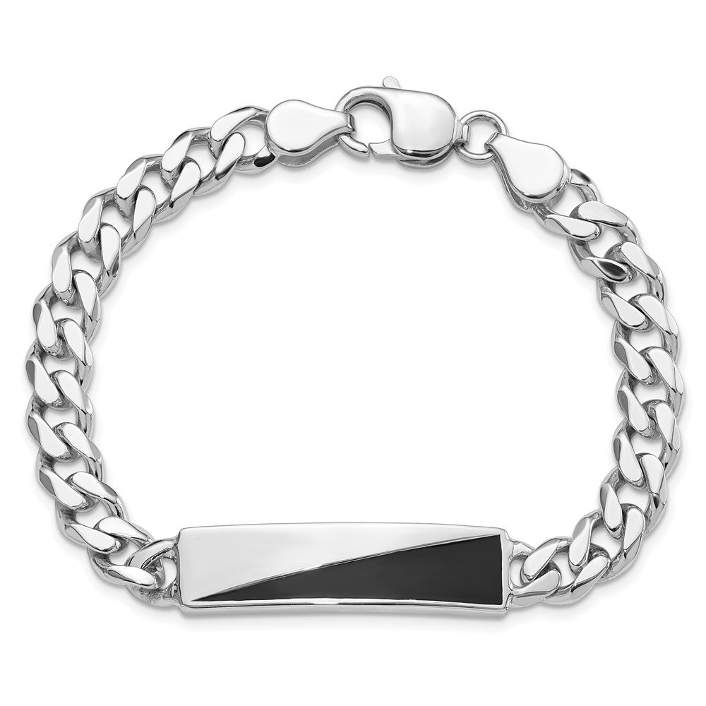 Sterlingsilber Rhodiniert Emailliert Stab Herren 8 Zoll Armband