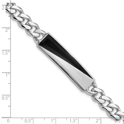 Sterlingsilber Rhodiniert Emailliert Stab Herren 8 Zoll Armband