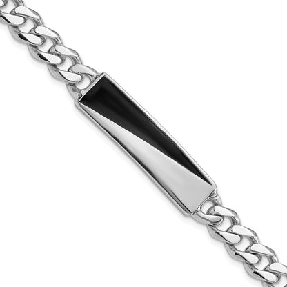Sterlingsilber Rhodiniert Emailliert Stab Herren 8 Zoll Armband