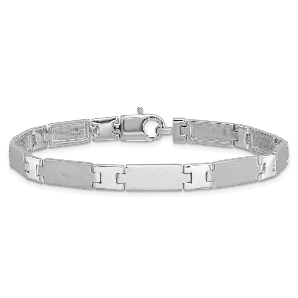 Sterlingsilber Rhodiniert Poliert/brushed Herren 8.5 Zoll Armband