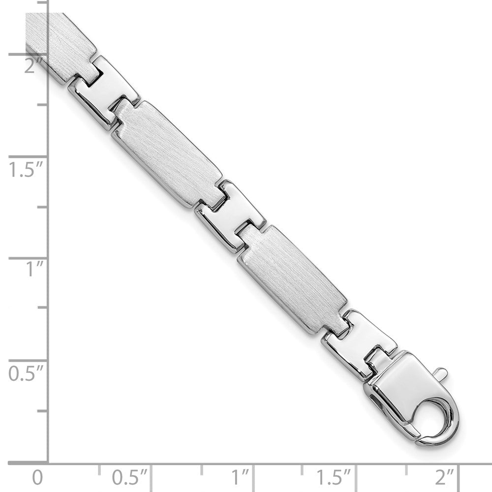 Sterlingsilber Rhodiniert Poliert/brushed Herren 8.5 Zoll Armband
