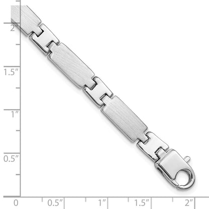 Sterlingsilber Rhodiniert Poliert/brushed Herren 8.5 Zoll Armband