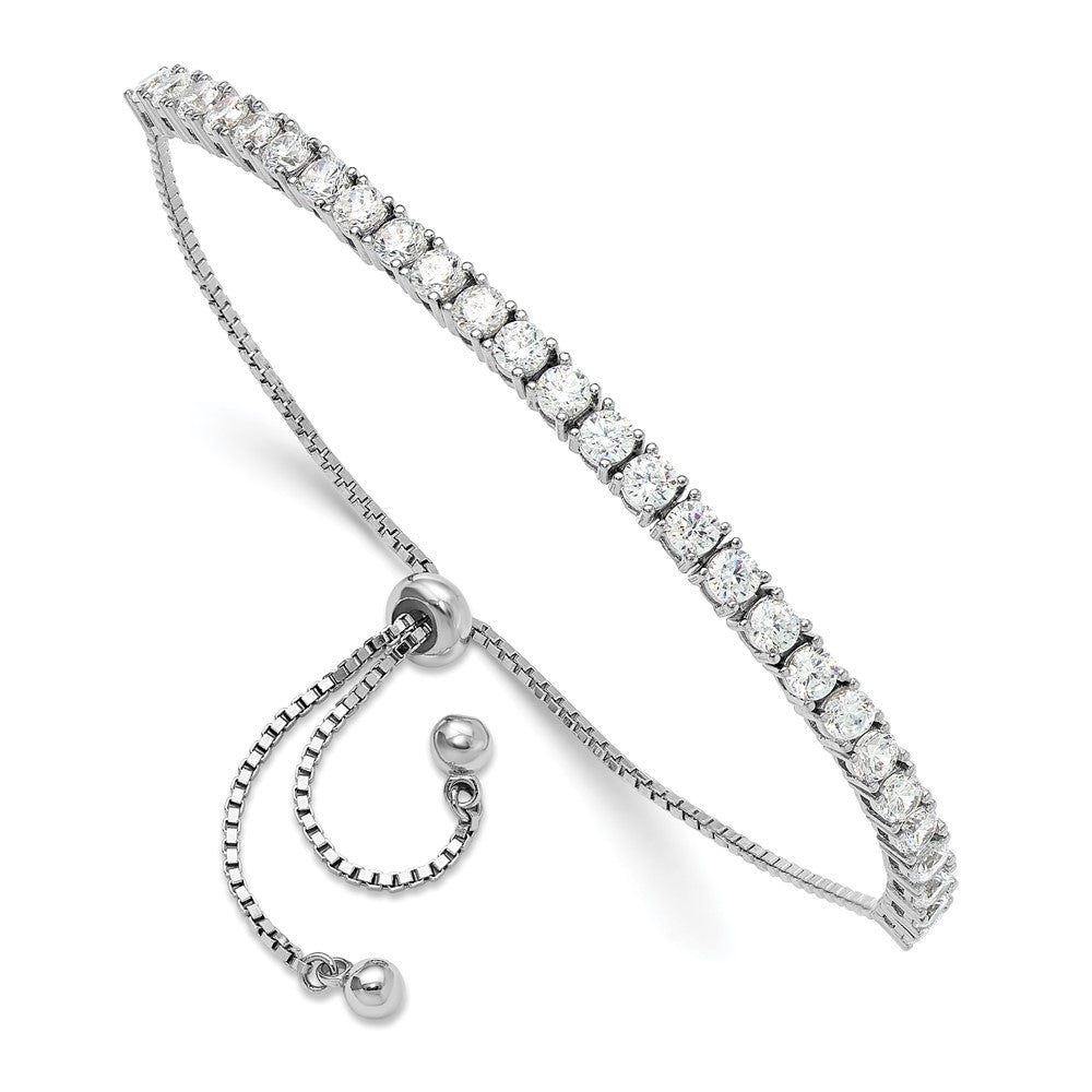 Sterlingsilber Rhodiniert Zirkonia Verstellbar Armband und Stecker Ohrring Set