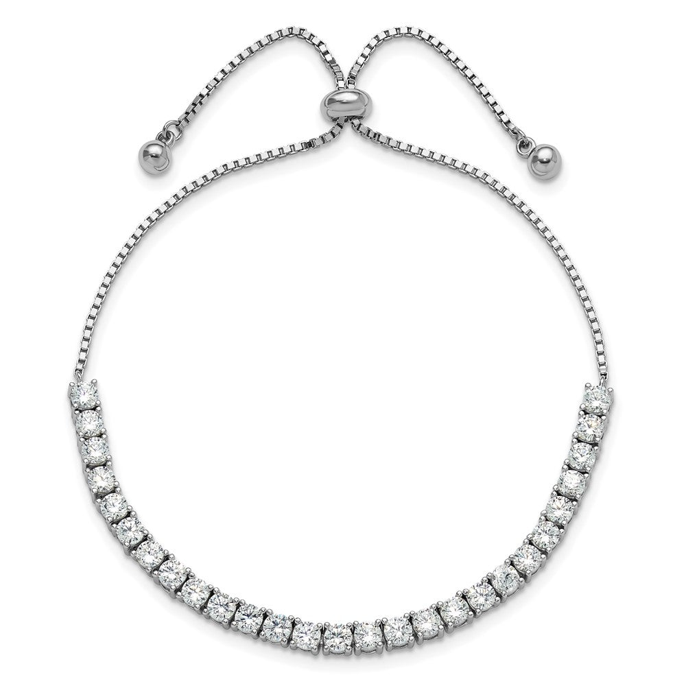 Sterlingsilber Rhodiniert Zirkonia Verstellbar Armband und Stecker Ohrring Set