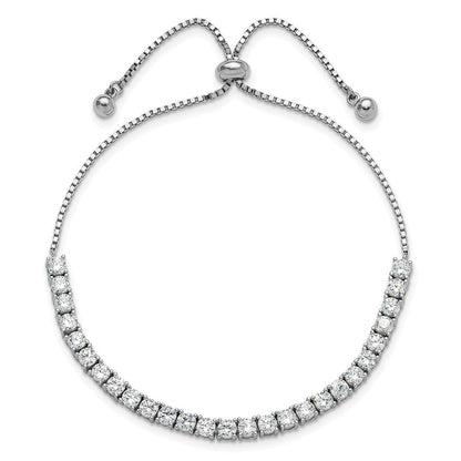 Sterlingsilber Rhodiniert Zirkonia Verstellbar Armband und Stecker Ohrring Set