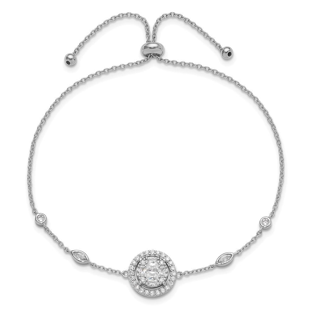 Sterlingsilber Rhodiniert Zirkonia Verstellbar Armband