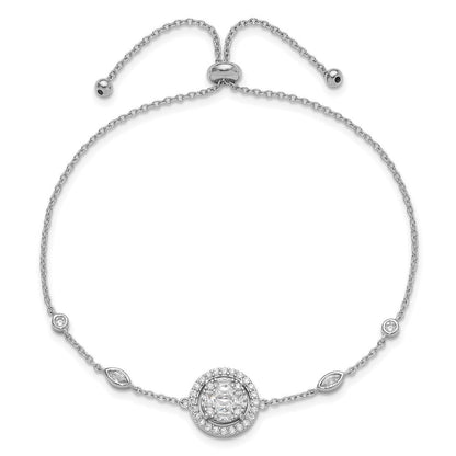 Sterlingsilber Rhodiniert Zirkonia Verstellbar Armband
