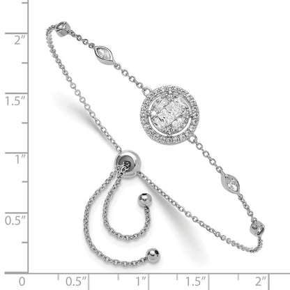 Sterlingsilber Rhodiniert Zirkonia Verstellbar Armband