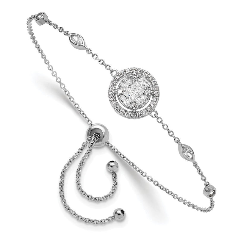 Sterlingsilber Rhodiniert Zirkonia Verstellbar Armband