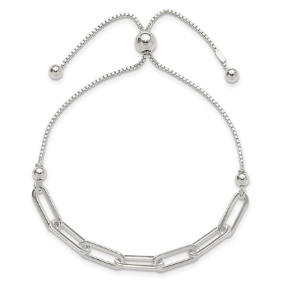 Sterlingsilber Poliert Büroklammer Glieder Verstellbar Armband