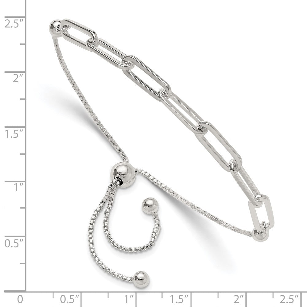Sterlingsilber Poliert Büroklammer Glieder Verstellbar Armband