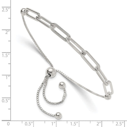 Sterlingsilber Poliert Büroklammer Glieder Verstellbar Armband