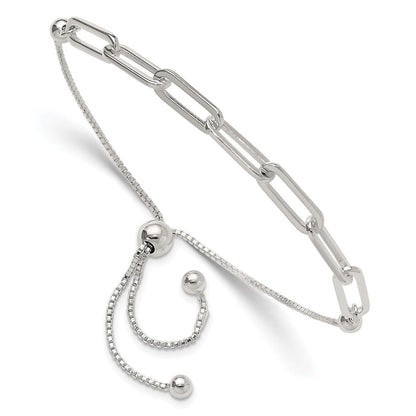 Sterlingsilber Poliert Büroklammer Glieder Verstellbar Armband