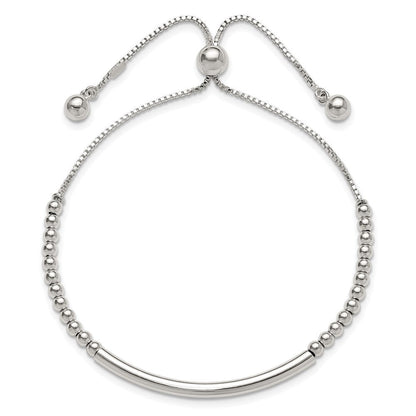 Sterlingsilber Poliert Stab Gekugelt Verstellbar Armband