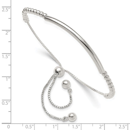 Sterlingsilber Poliert Stab Gekugelt Verstellbar Armband