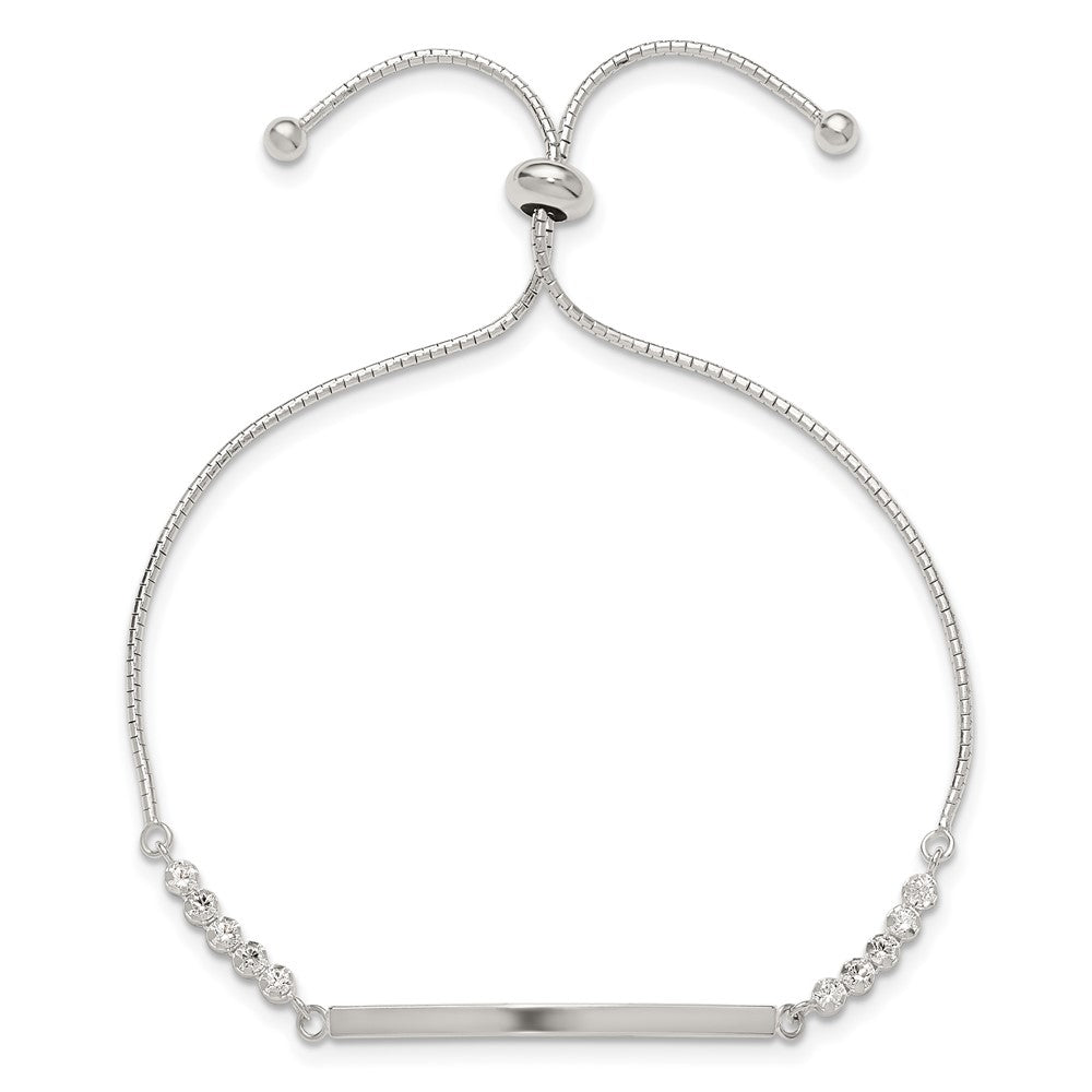 Sterlingsilber mit Zirkonia Verstellbar Id Armband