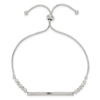 Sterlingsilber mit Zirkonia Verstellbar Id Armband