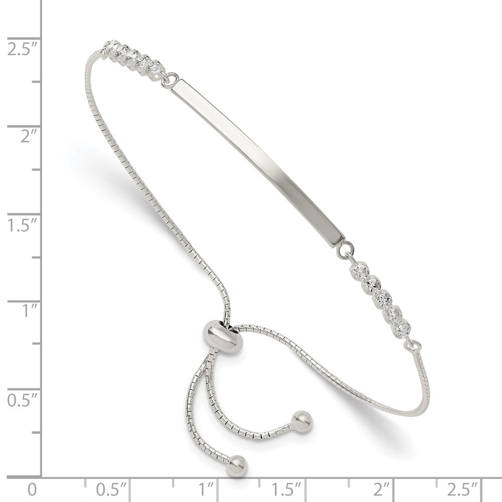 Sterlingsilber mit Zirkonia Verstellbar Id Armband