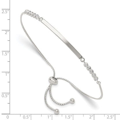 Sterlingsilber mit Zirkonia Verstellbar Id Armband