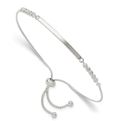 Sterlingsilber mit Zirkonia Verstellbar Id Armband