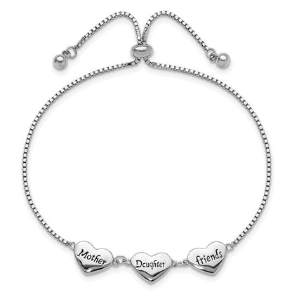 Sterlingsilber Rhodiniert Emaille Mutter/daughter/friends Armband