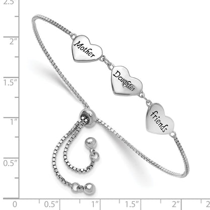 Sterlingsilber Rhodiniert Emaille Mutter/daughter/friends Armband