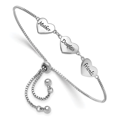 Sterlingsilber Rhodiniert Emaille Mutter/daughter/friends Armband