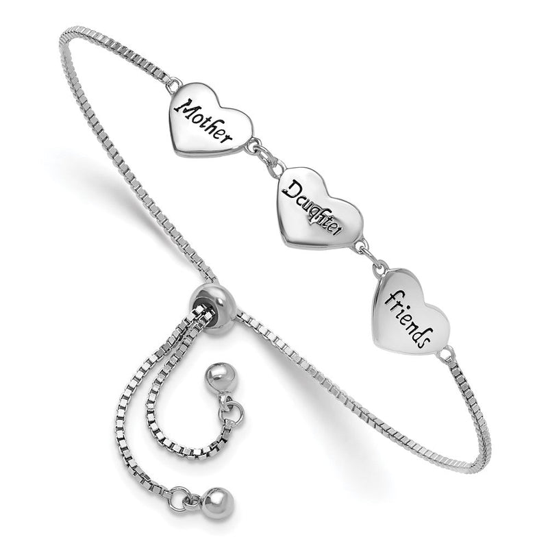 Sterlingsilber Rhodiniert Emaille Mutter/daughter/friends Armband