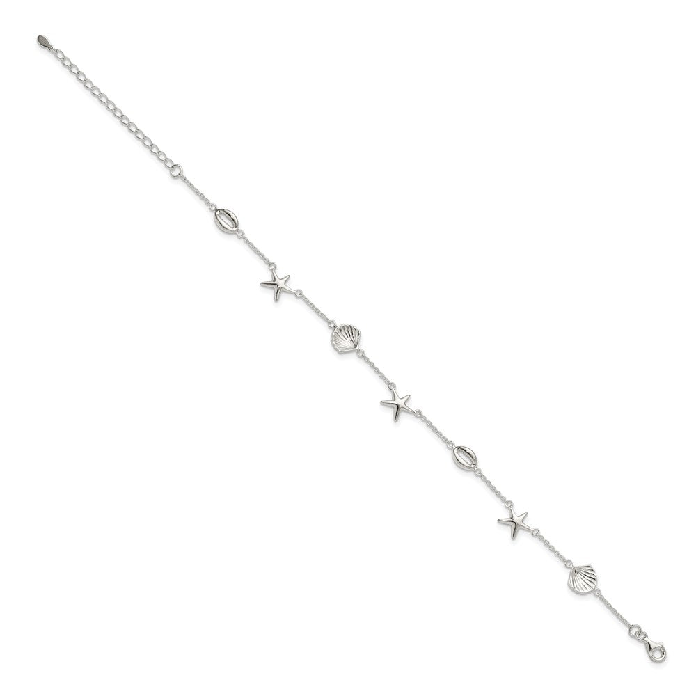 Sterlingsilber Poliert Meer Leben 8.5 Zoll Plus 2 Zoll Verlängerung. Armband