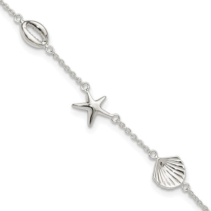 Sterlingsilber Poliert Meer Leben 8.5 Zoll Plus 2 Zoll Verlängerung. Armband